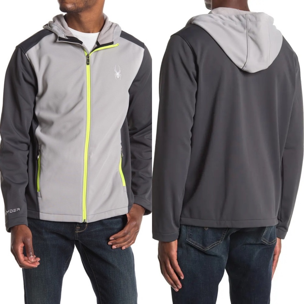 NEW Spyder HydroWeb Softshell Gray Hooded Jacket